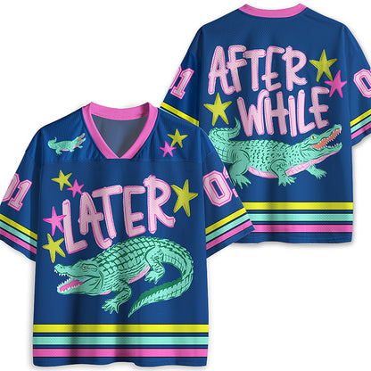 Later Gator After While Crocodile Teacher Mesh Jersey, Back To School Teacher Jersey