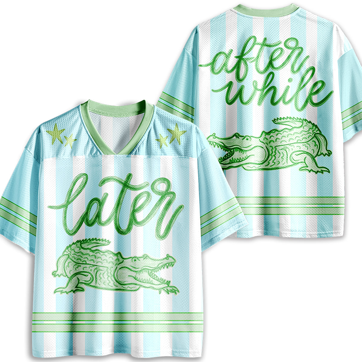 Green Back To School Jersey, See You Later Alligator Teacher Mesh Jersey