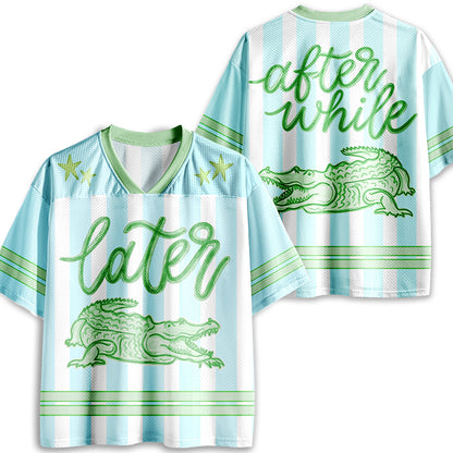 Green Back To School Jersey, See You Later Alligator Teacher Mesh Jersey