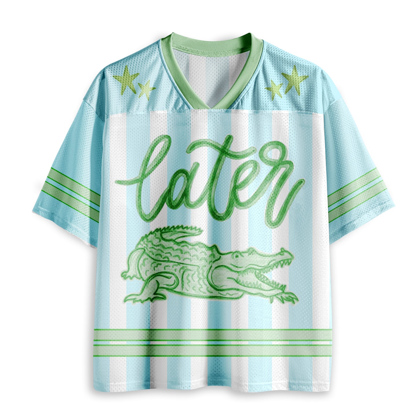 Green Back To School Jersey, See You Later Alligator Teacher Mesh Jersey