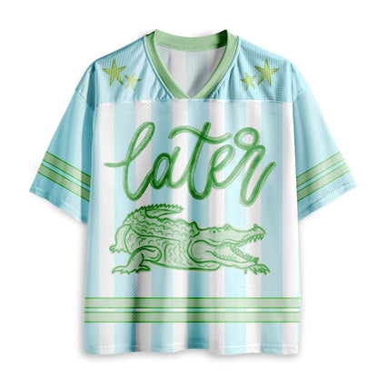 Green Back To School Jersey, See You Later Alligator Teacher Mesh Jersey