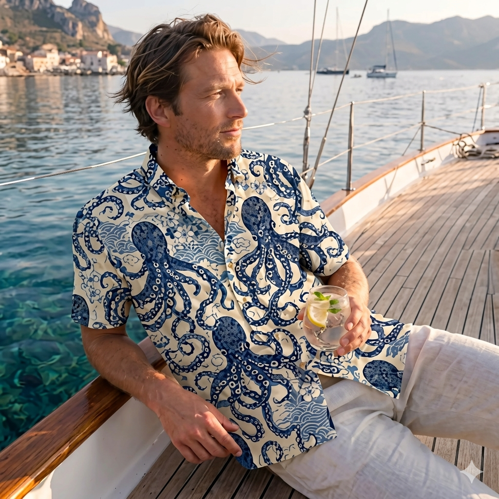 Octopus Blue Ocean Hawaiian Shirt