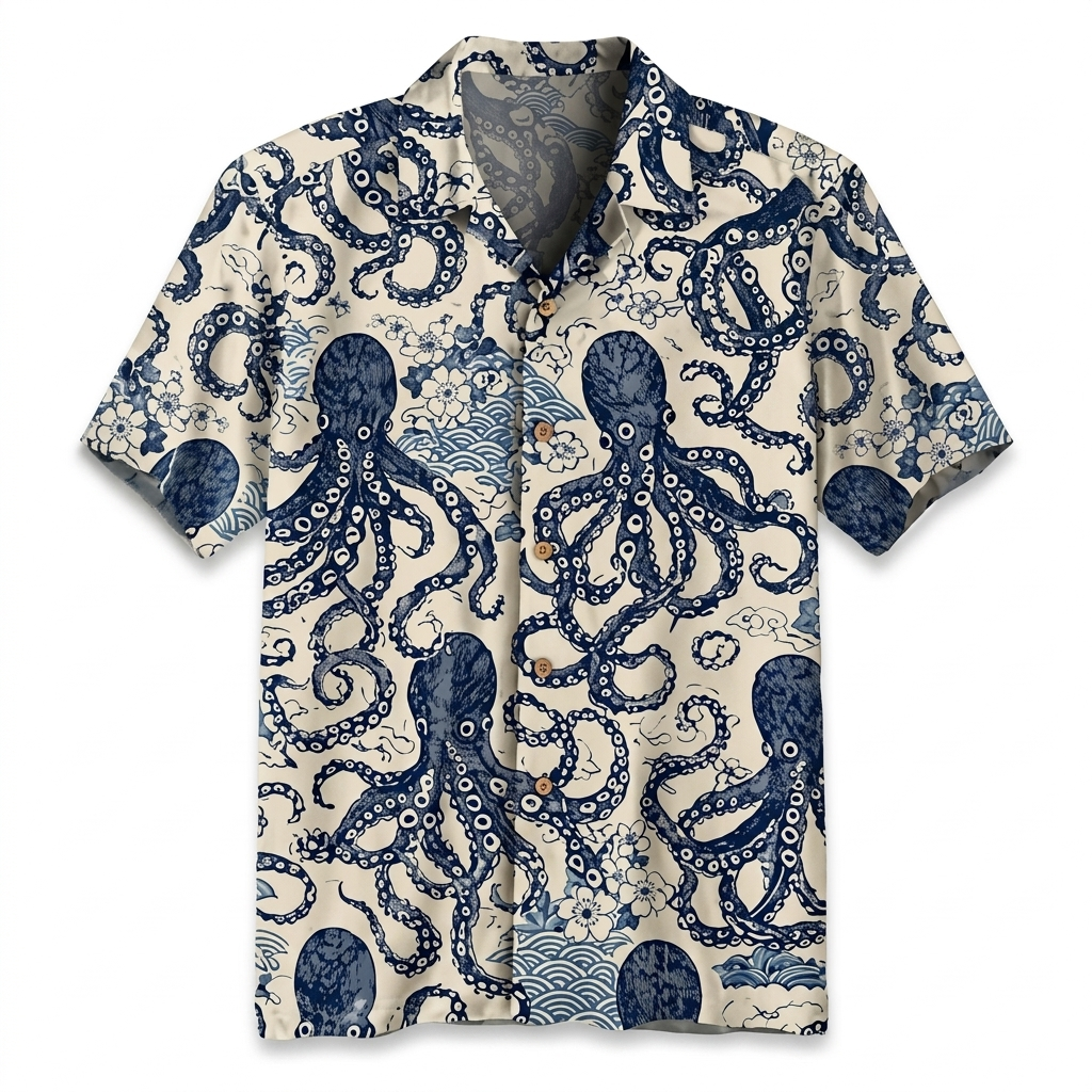 Octopus Blue Ocean Hawaiian Shirt