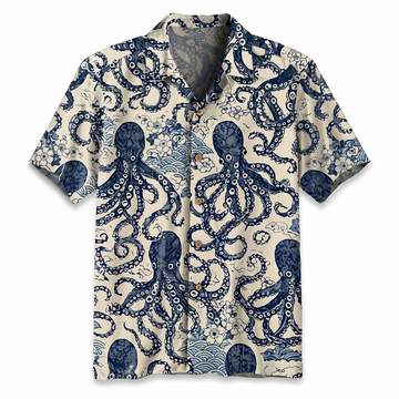 Octopus Blue Ocean Hawaiian Shirt