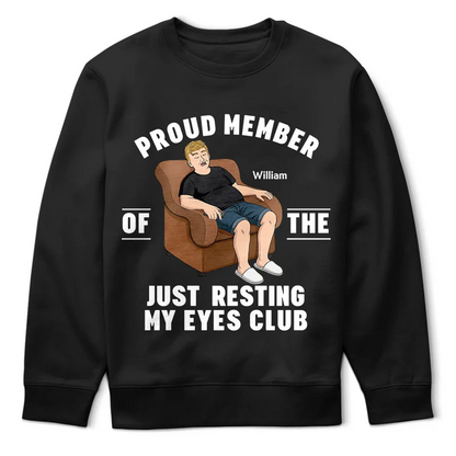 Personalized Funny Dad Shirt – Official Member of Just Resting My Eyes Club T-Shirt Gift for Fathers & Grandpa,Father's Day Gifts