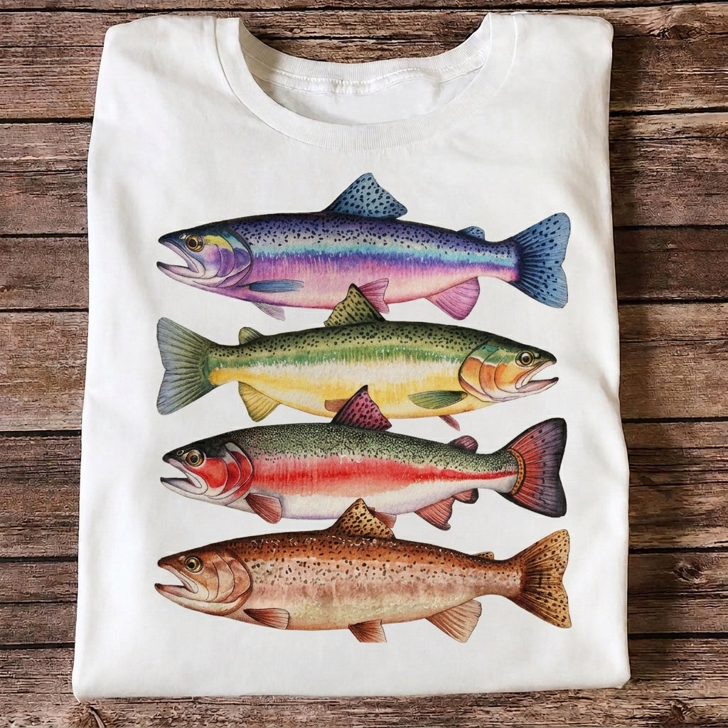 Vintage Trout Species Fishing T Shirt