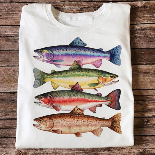Vintage Trout Species Fishing T Shirt
