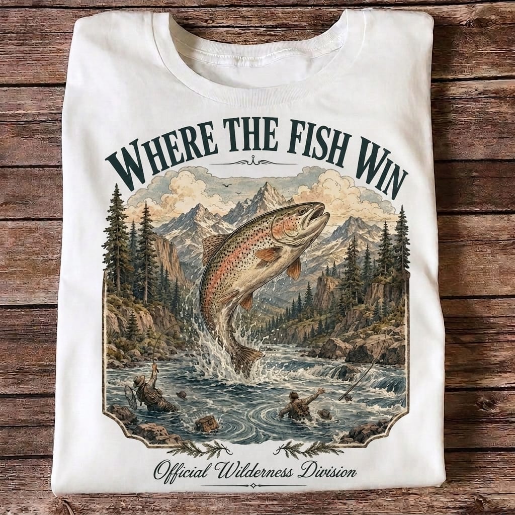Where The Fish Win Trout Fishing Shirt