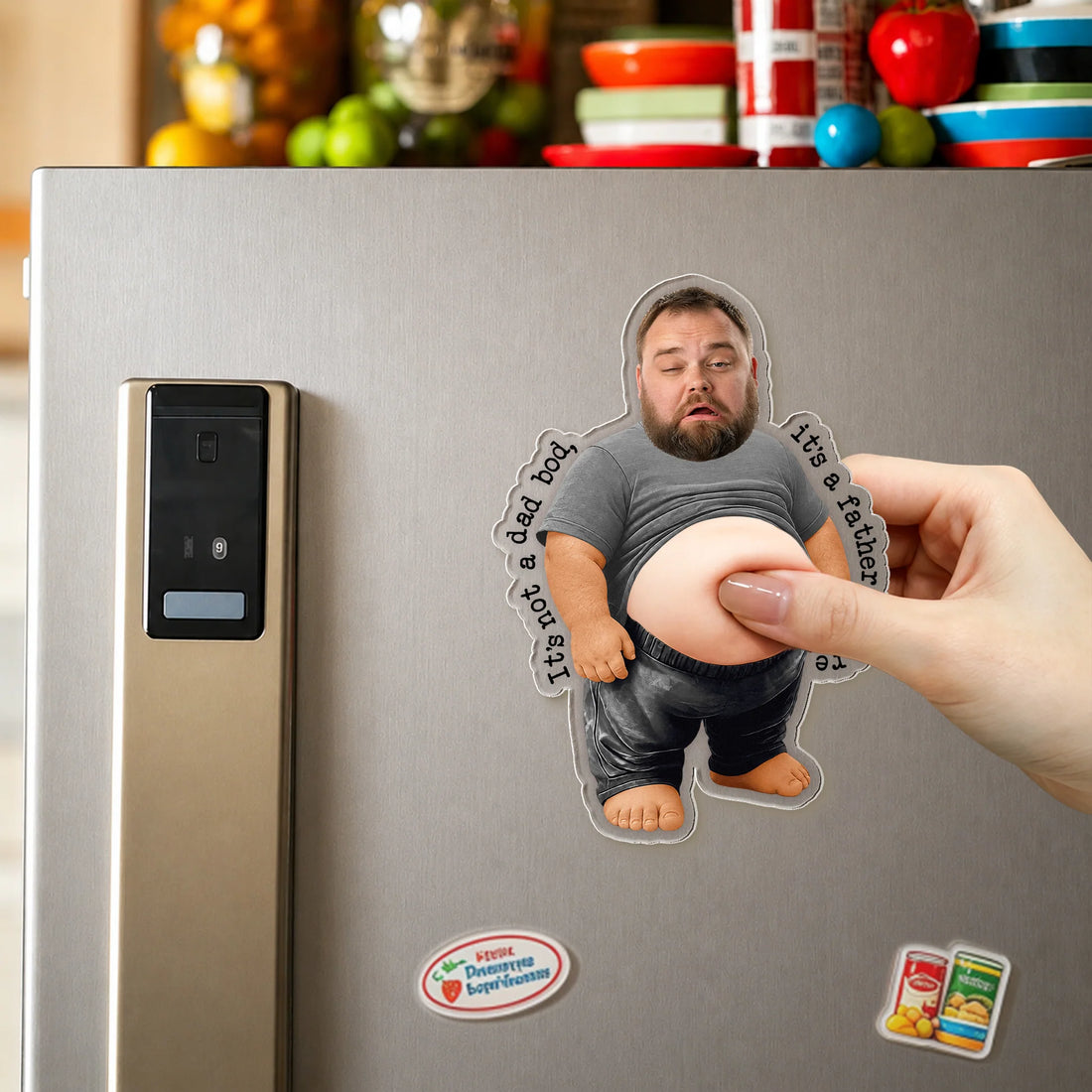 "It's Not A Dad Bod It's A Father Figure" Custom Face Magnet - Funny Dad Gift