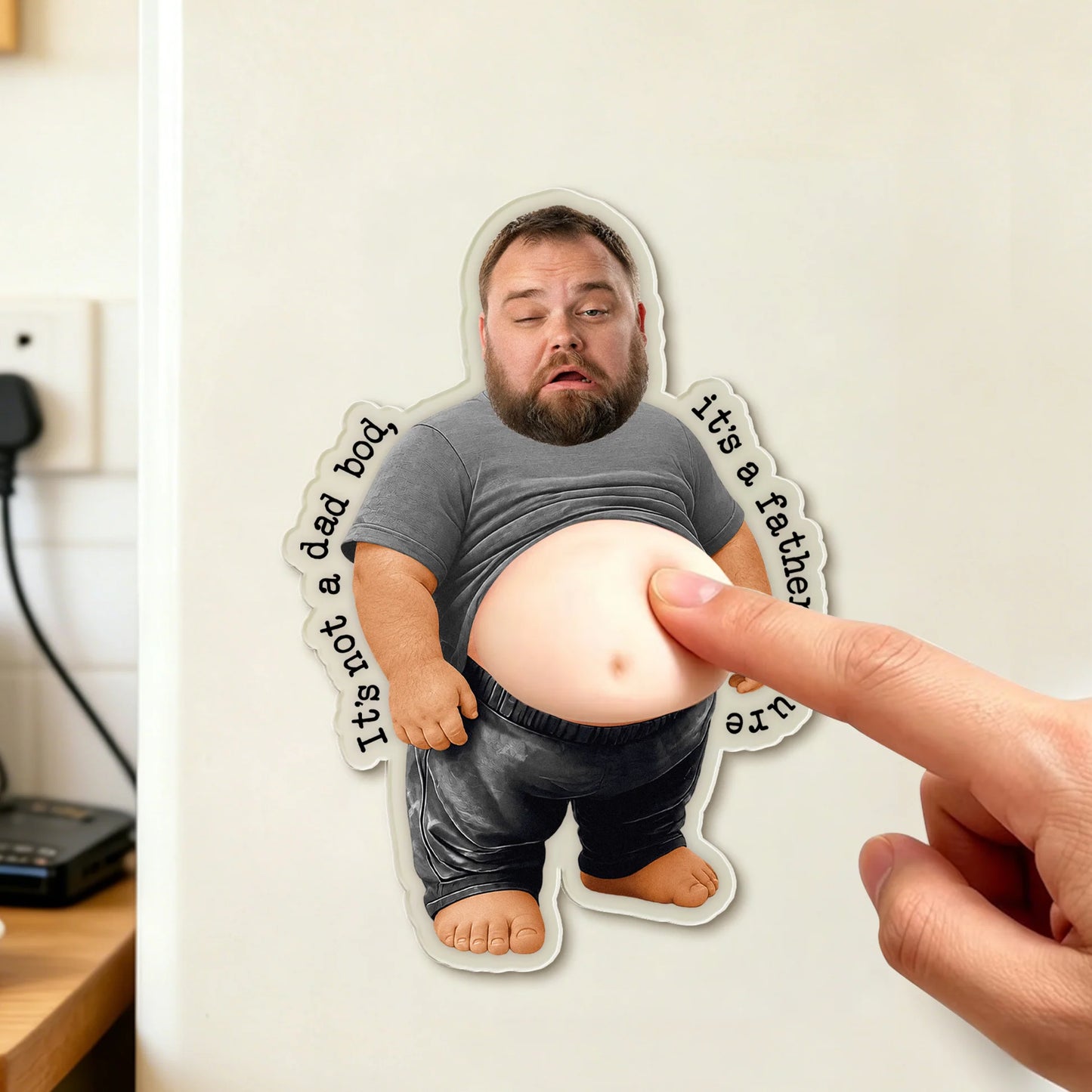 "It's Not A Dad Bod It's A Father Figure" Custom Face Magnet - Funny Dad Gift