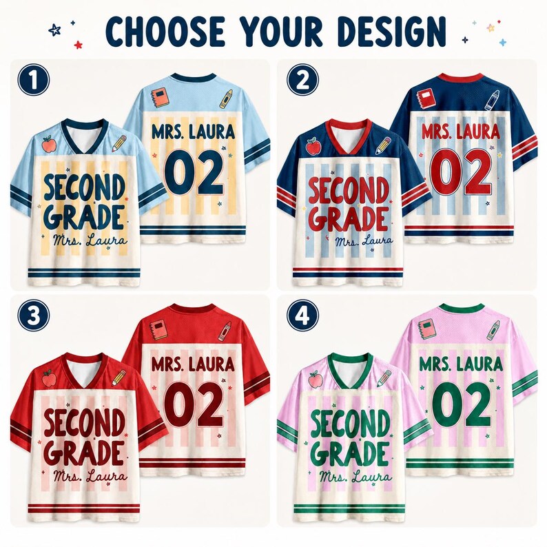 Custom Teacher Name Number Jersey, Back to School Sports Tee, Teacher Appreciation Gift