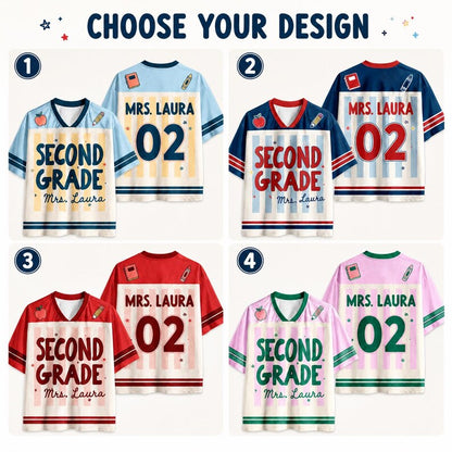 Custom Teacher Name Number Jersey, Back to School Sports Tee, Teacher Appreciation Gift