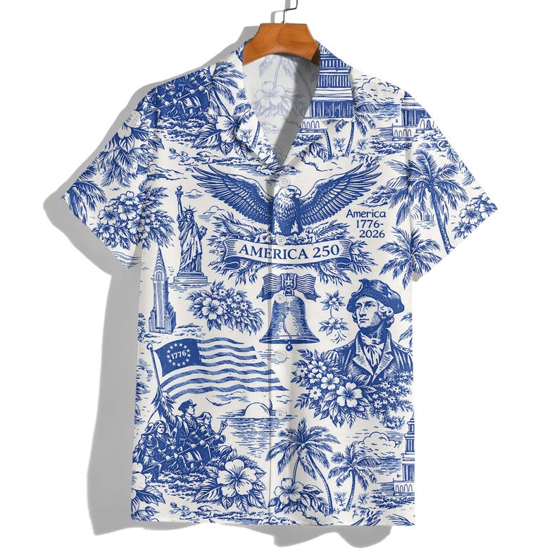 America 250 Hawaiian Shirt 1776–2026, Vintage Patriotic Shirt