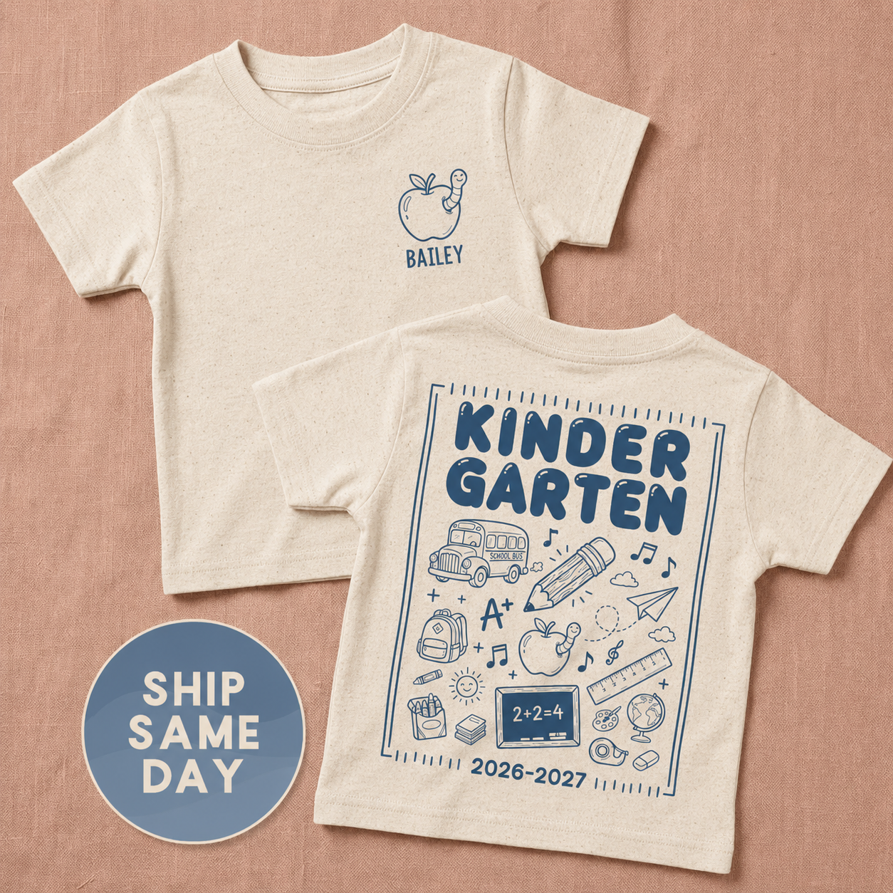 Personalized Kindergarten Shirt | First Day of School Tee for Kids