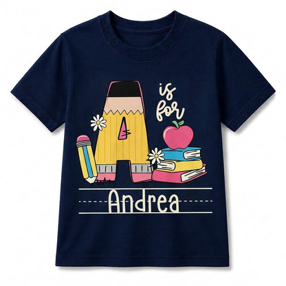 Personalized Preschool Alphabet Shirt, Custom Name Back To School Tee