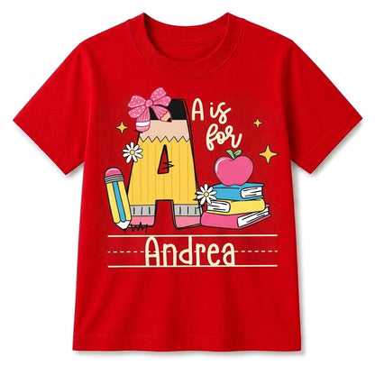 Personalized Preschool Alphabet Shirt, Custom Name Back To School Tee