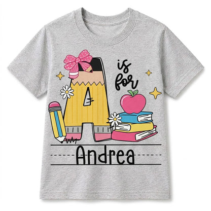 Personalized Preschool Alphabet Shirt, Custom Name Back To School Tee