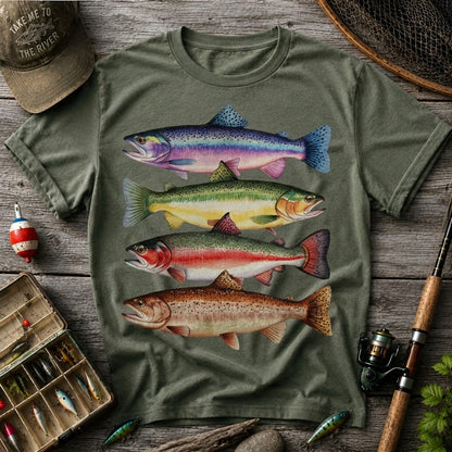 Vintage Trout Species Fishing T Shirt