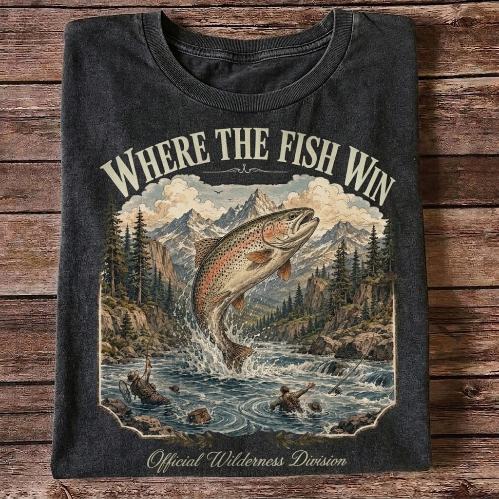 Where The Fish Win Trout Fishing Shirt