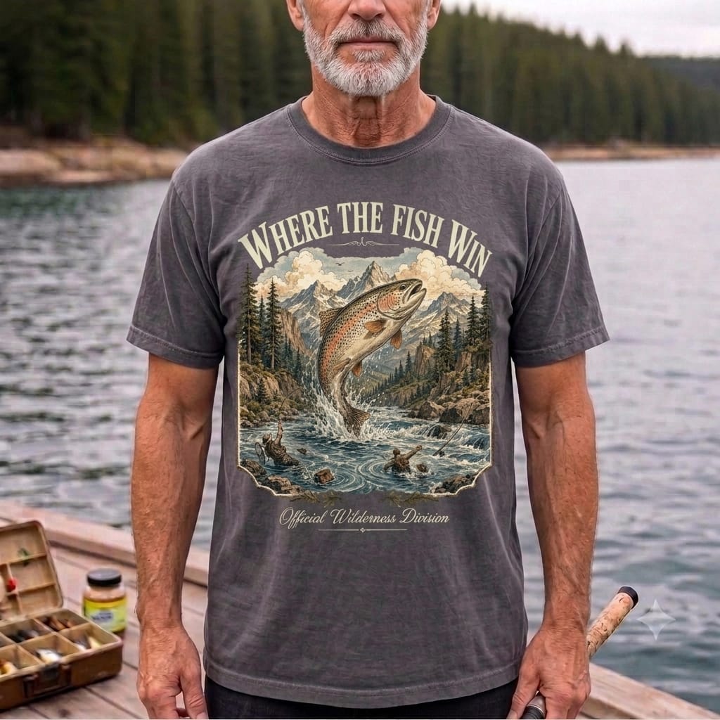 Where The Fish Win Trout Fishing Shirt