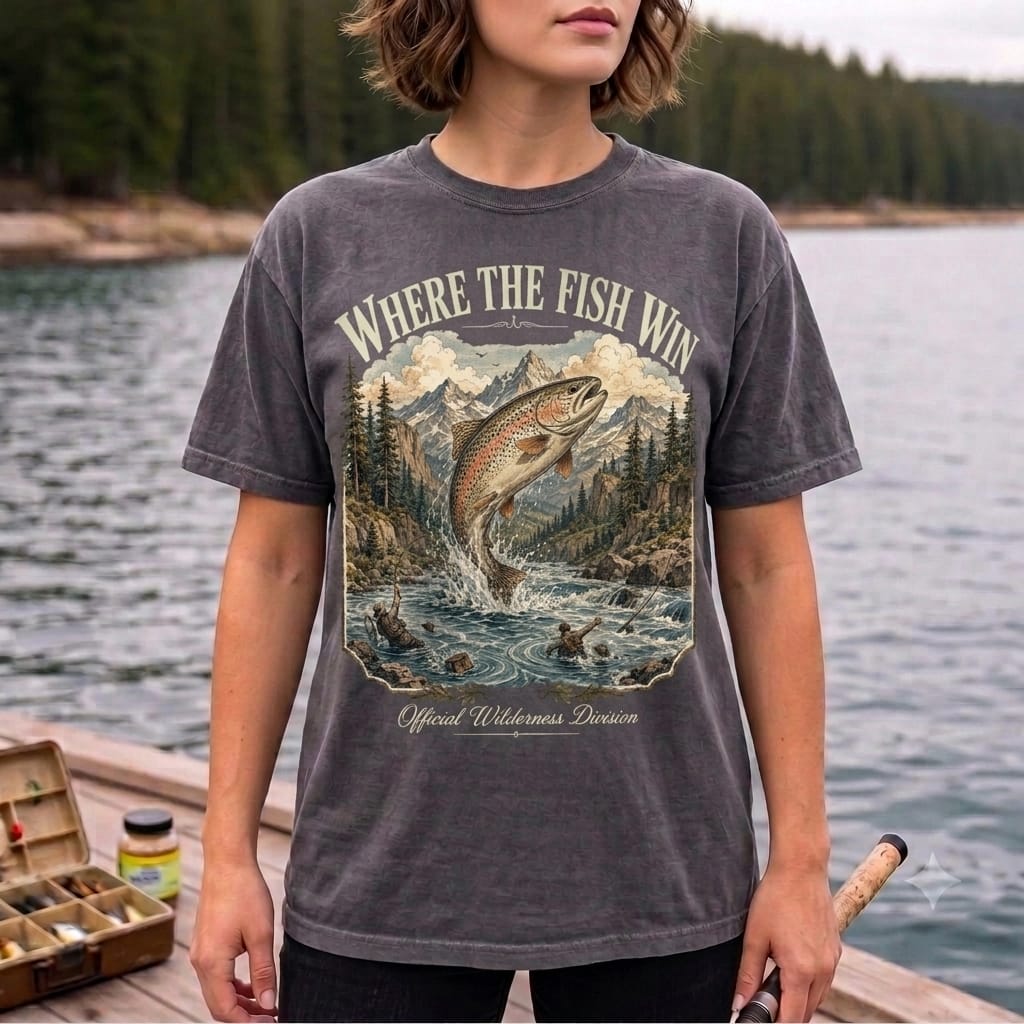 Where The Fish Win Trout Fishing Shirt