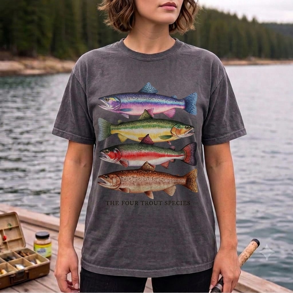 Vintage Trout Species Fishing T Shirt