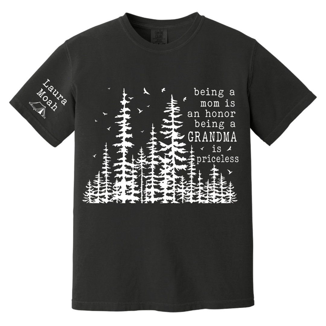 Personalized Grandma Comfort Color Shirt with Grandkids Names, Nature Lover Tee