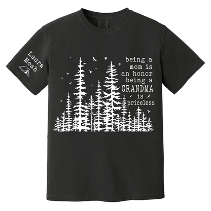 Personalized Grandma Comfort Color Shirt with Grandkids Names, Nature Lover Tee