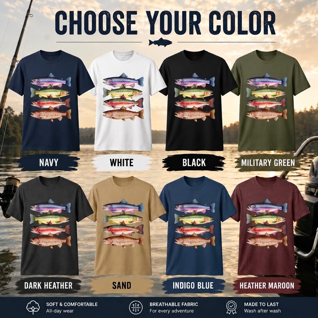 Vintage Trout Species Fishing T Shirt