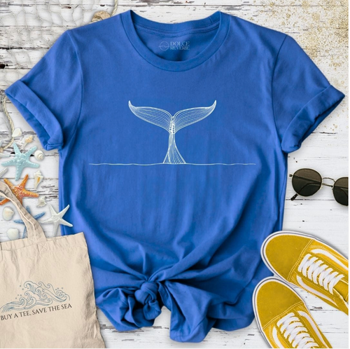 Whale Tail Line Art T-Shirt