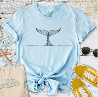 Whale Tail Line Art T-Shirt