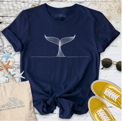 Whale Tail Line Art T-Shirt