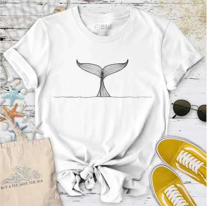 Whale Tail Line Art T-Shirt
