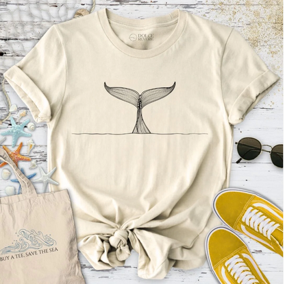 Whale Tail Line Art T-Shirt