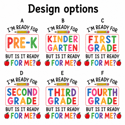 Custom Grade I'm Ready for School Kids T-Shirt | Back to School Tee