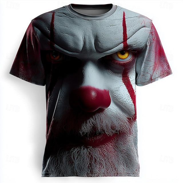 Men's Halloween Creepy Clown 3D Print T-Shirt