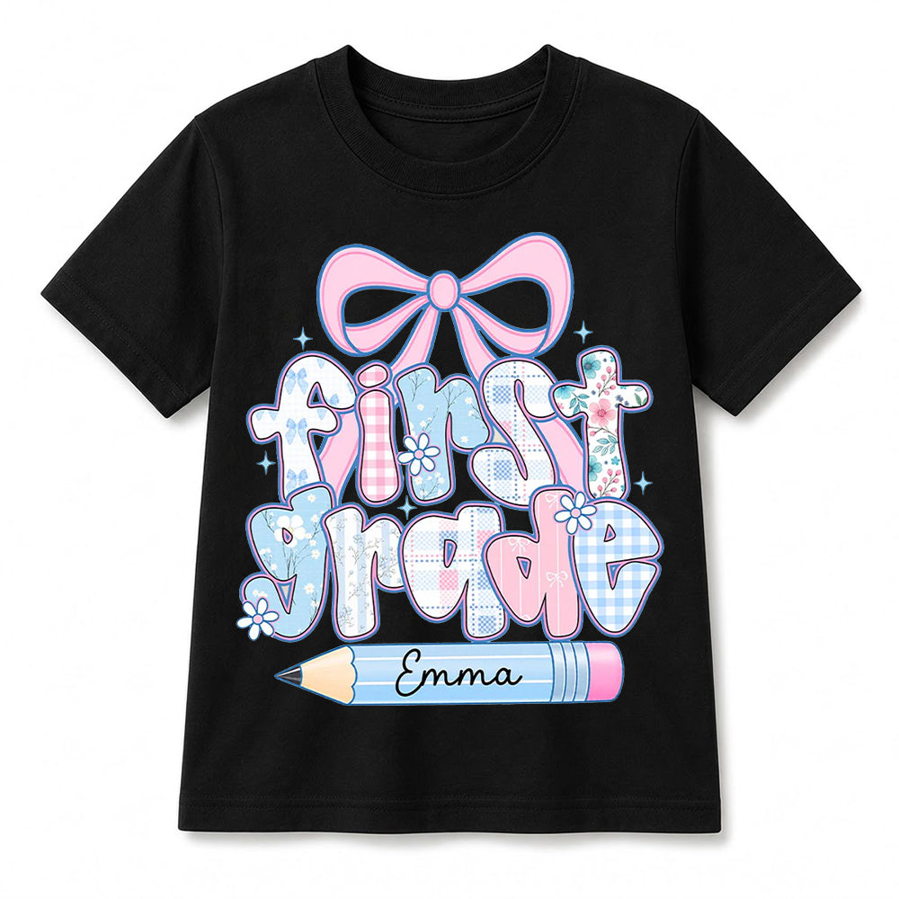 Personalized First Grade Girl Shirt, Custom Name Back To School T Shirt