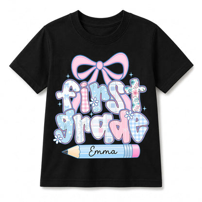 Personalized First Grade Girl Shirt, Custom Name Back To School T Shirt