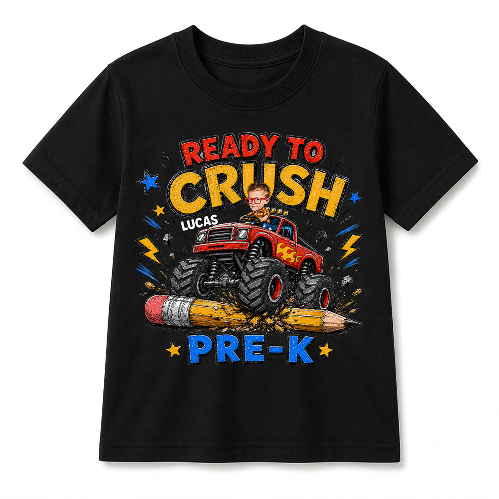 Back to School Personalized Monster Truck Shirt, Custom photo