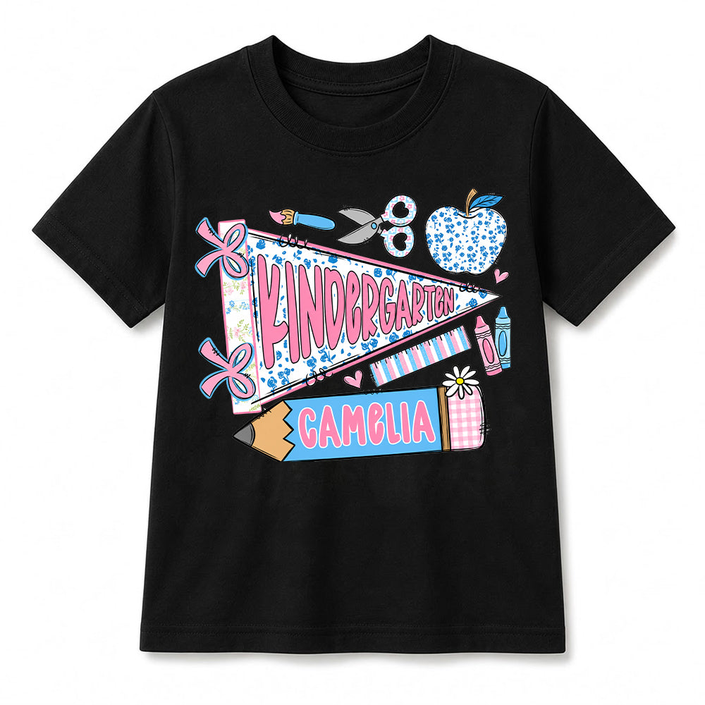 First Day of Kindergarten Shirt for Kids, Back To School Shirt for Girls