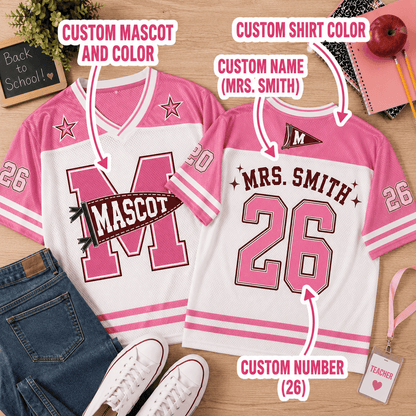 Personalized School Mascot Jersey | Custom Color Football Shirt
