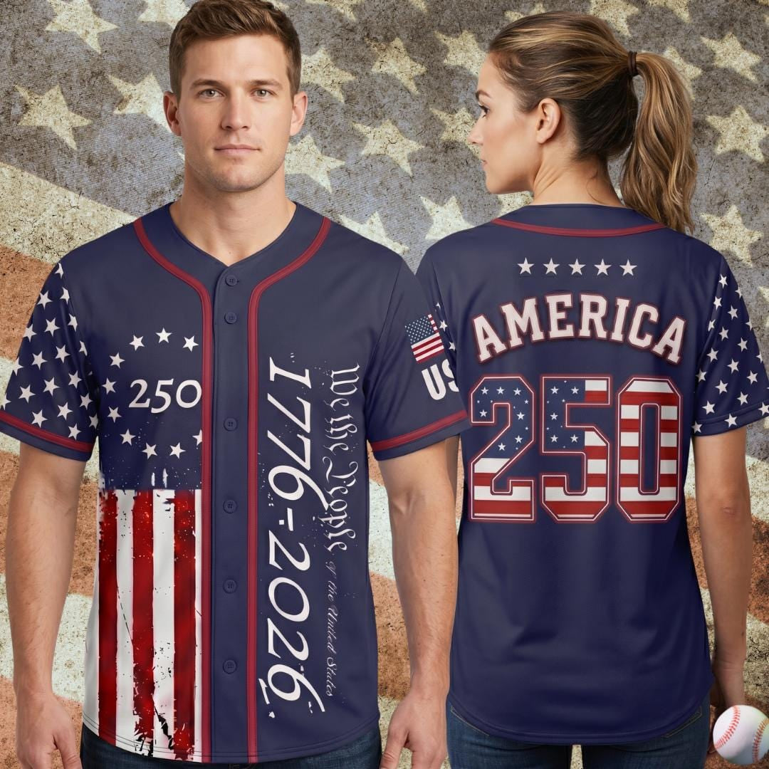 250 Years We The People Hawaiian Shirt 1776-2026, Patriotic USA Flag Baseball Jersey