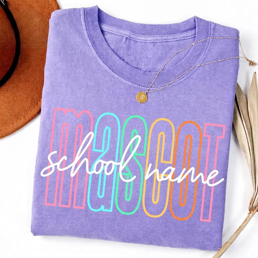 Personalized School Mascot Comfort Color Shirt – Custom School Name Back to School Teacher Tee