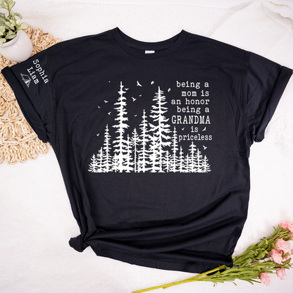 Personalized Grandma Comfort Color Shirt with Grandkids Names, Nature Lover Tee