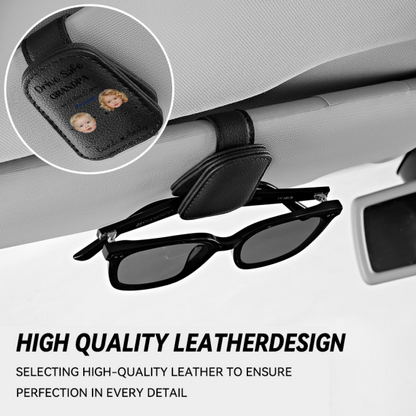 Custom Photo Drive Safe Daddy I Love You - Personalized Sunglasses Holder For Car Visor, Father's Day Gift