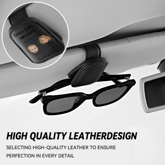 Custom Photo Drive Safe Daddy I Love You - Personalized Sunglasses Holder For Car Visor, Father's Day Gift