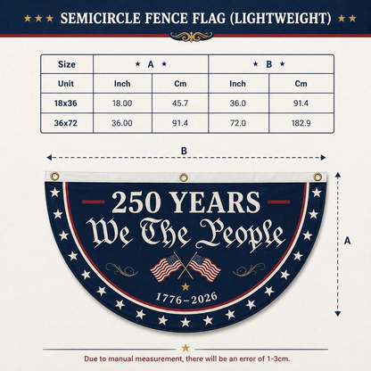 Personalized 250th Anniversary Bunting Flag, Custom 4th of July Family Name Patriotic Banner