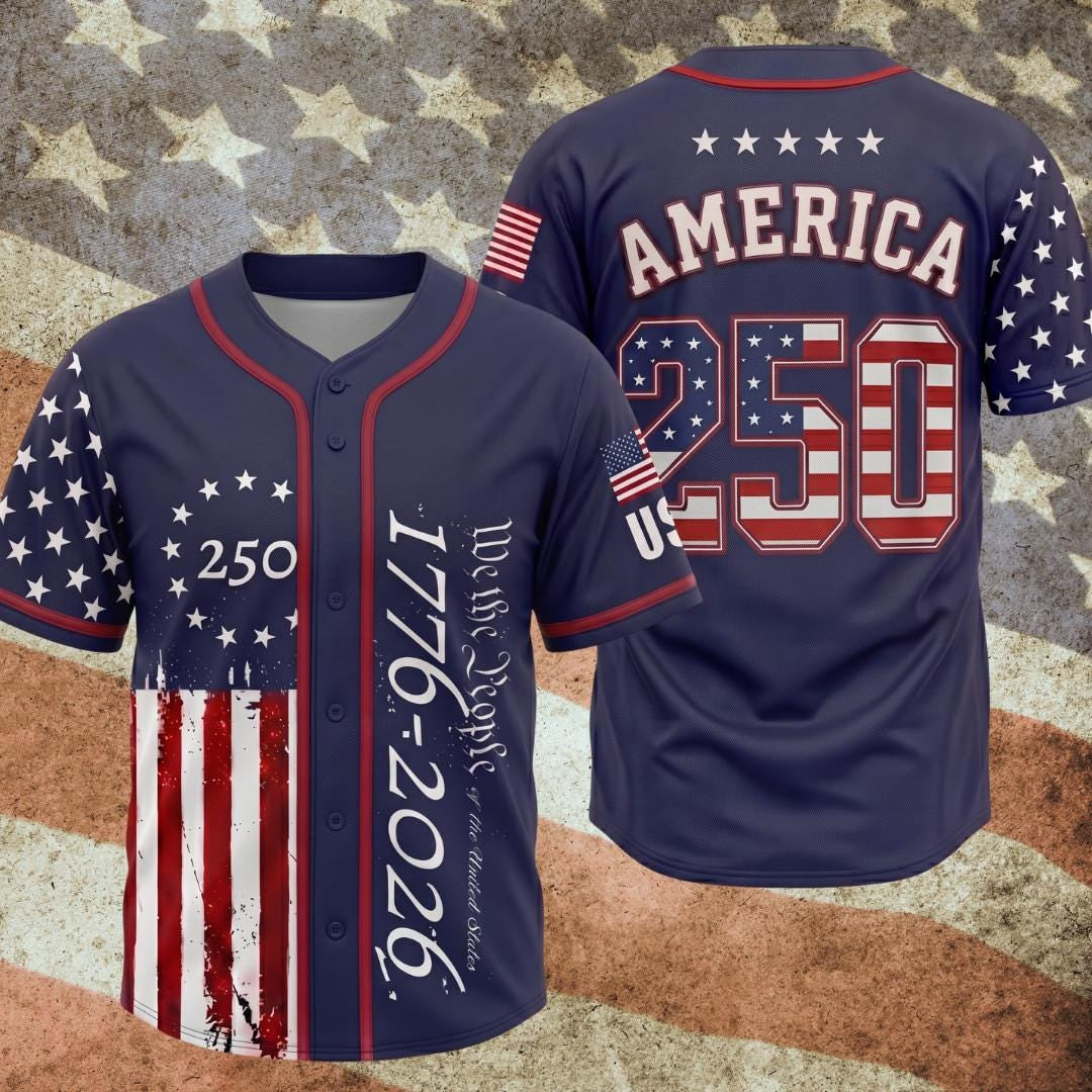 250 Years We The People Hawaiian Shirt 1776-2026, Patriotic USA Flag Baseball Jersey