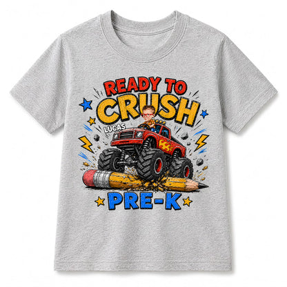 Back to School Personalized Monster Truck Shirt, Custom photo