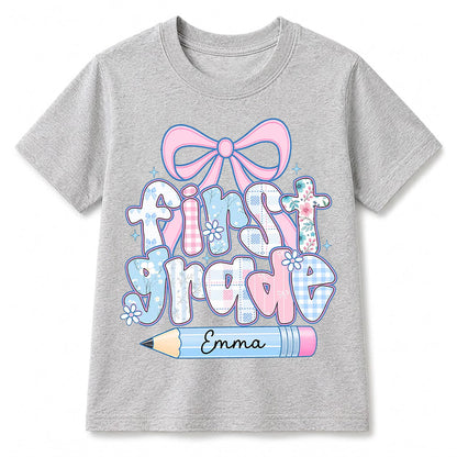 Personalized First Grade Girl Shirt, Custom Name Back To School T Shirt